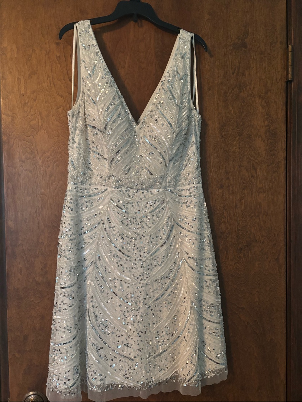 Adrianna Pappel white beaded dress